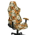 thumbnail image 1 of SCRAWLGOD Daisy Sunflower Print Orange Beige Set of 4 Gaming Chair Covers Cat Proof Game Computer Office Desk Chair Cover Protector with Armrest Slipcovers, 1 of 7