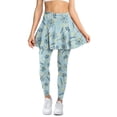 thumbnail image 1 of SCRAWLGOD Dandelion Blue Yellow White Skirt with Leggings for Women Trendy Athletic Skorts Leggings Breathable Yoga Running Golf Skirts Leggings Casual Sport Essentials, XL, 1 of 7