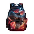 thumbnail image 1 of SCRAWLGOD Dinosaur Lightning Pattern Large Backpack, 17 Inch Laptop Backpack, Lightweight Multi-Pocket Schoolbag for Kids, Teens, Adults, Portable Casual College Bookbag, 1 of 7