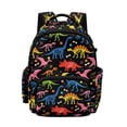 thumbnail image 1 of SCRAWLGOD Dinosaur Skeleton Spot Bone Print Black Backpack for Girls Boys, Lightweight Laptop Daypack for Daily Use Travel Work School, Stylish Classic Basic Unisex Style, 1 of 7