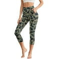 thumbnail image 1 of SCRAWLGOD Dog Camouflage Green Capri Leggings with Pockets for Women, Non See Through Casual Yoga Lounge Tights for Running Cycling Tummy Control Yoga Capris, 3XL, 1 of 6