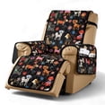 thumbnail image 1 of SCRAWLGOD Dog Floral Print Recliner Chair Cover Breathable Anti Dust Furniture Protector Non Slip Recliner Cover with Elastic Straps, 1 of 7