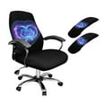 thumbnail image 1 of SCRAWLGOD Dolphin Galaxy Love Comfy Office Chair Cover with Arm Rest Slipcovers 3 Pcs Set Anti-Slip Elastic Gaming Chair Covers Scratch Resistant Swivel Chair Protector, L, 1 of 7