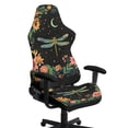 thumbnail image 1 of SCRAWLGOD Dragonfly Moon Floral Print Black Print Gaming Chair Cover with Armrest Pad, Washable Office Rotating Chair Slipcovers Universal Computer Chair Protection Anti-Dust Gaming Chair Protector, 1 of 7