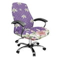 thumbnail image 1 of SCRAWLGOD Dustproof Chair Covers for Office Desk Chairs Stretch Removable Desk Chair Seat Protector Washable Non-Slip Computer Chair Slipcovers, Lily Polka Dot White Pink Violet, S, 1 of 7