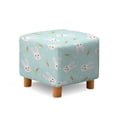 thumbnail image 1 of SCRAWLGOD Easter Rabbit Carrot Spot Print Blue Footstool Slipcover, Wear Resistant Ottoman Decoration Stretch Rectangular Furniture Protection for Footrest Sofa, 1 of 7