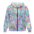 thumbnail image 1 of SCRAWLGOD Fish Scales Women's Hoodies Zip Up Sweatshirt Women Plus Size M Sweatshirt Long Sleeve Active Wear Hoodies for Women Travel Comfy Women Clothes Trendy, 1 of 7
