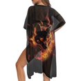 thumbnail image 1 of SCRAWLGOD Flame Wolf Print Kimono Swimsuit Coverup Loose Breathable Swimsuit Cover Up Lightweight Bathing Suit Cover Up for Women, 1 of 6