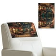 thumbnail image 1 of SCRAWLGOD Floral House Style Print 2 Piece Sofa Headrest Protector Non Slip Headrest Cover for Recline Chair PU Leather Couch Chair Head Protector for Living Room Decor 17x27in, 1 of 7