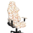 thumbnail image 1 of SCRAWLGOD Floral Leaf Orange White 4 Pieces Gaming Chair Slipcover with Armrest Covers Stretch Rotating Gaming Chair Protector Office Desk Chair Cover Cat Scratch Proof, 1 of 7