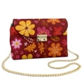 thumbnail image 1 of SCRAWLGOD Floral Leaf Print Wine Red Small Crossbody Bag Women's Crossbody Wallet Purse, PU Leather Crossover Shoulder Bag, Cross Body Handbags with Small Shoulder Purses, 1 of 7