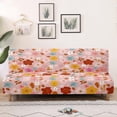 thumbnail image 1 of SCRAWLGOD Floral Pattern Armless Sofa Slipcover for Dogs Anti Slip Futon Slipcovers Washable Stretch 1 Piece Sofa Protector Couch Cover Anti Wrinkle, 1 of 9