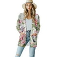 thumbnail image 1 of SCRAWLGOD Flower Hummingbird Womens Cardigan Jacket Sweaters for Women Trendy Outfits Long Sleeve Comfy Cardigan for Women Loose Fit Size M Washable Long Printed Cardigan Women, 1 of 7
