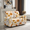 thumbnail image 1 of SCRAWLGOD Flower Print Stretch Recliner Loveseat Slipcover 6 Piece Recliner Cover with Pocket Washable Non Slip Reclining Cover, 1 of 8