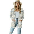 thumbnail image 1 of SCRAWLGOD Flower Womens Cardigans Lightweight Long Cardigan with Pockets for Women Comfortable Sweater Jacket for Women Casual Size S Long Sleeve Women Clothes Trendy, 1 of 7