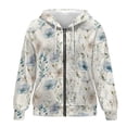 thumbnail image 1 of SCRAWLGOD Flower Zip Hoodies for Women Oversized Graphic Sweatshirt for Women Plus Size S Long Sleeve Women Outfits Casual Work Elastic Ladies Zip Up Hoodie Soft, 1 of 7