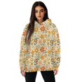 thumbnail image 1 of SCRAWLGOD Flowers Hoodie for Women Graphic Pullover Hoddies for Women Oversized Round Neck Ladies Hooded Sweaters Breathable Sportswear Hoodie Women Size 2XL for Biking, 1 of 7