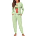 thumbnail image 1 of SCRAWLGOD Frog Strawberry Pajamas Women Long Sleeve Two Piece Lounge Set for Women Size L Crewneck Pj with Pockets Comfortable Ladies Pajama Sets, 1 of 7