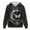 thumbnail image 1 of SCRAWLGOD Galaxy Moon Women Zip Hoodie Lightweight Oversized Sweaters for Women Long Sleeve Zip Hoodie Women Soft Hooded Sweatshirt Women Plus Size S for Traveling, 1 of 6