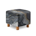 thumbnail image 1 of SCRAWLGOD Gray Marble Print Ottoman Cover Square Ottoman Slipcover Square Thick Storage Footrest Stool Covers Furniture Protector with Elastic Bottom for Pets, 1 of 7