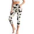thumbnail image 1 of SCRAWLGOD Halloween Bat Floral Print Capri Leggings for Women with Pockets Tummy Control Active Yoga Leggings High Waisted Cropped Tights for Running Cycling, L, 1 of 7