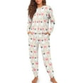 thumbnail image 1 of SCRAWLGOD Halloween Ghost Heart PrintWomen's Pajama Set, Fall Casual Soft Lounge sets Long Sleeves Sleepwear Crew-Neck with pockets & Drawstring 2 Piece Pullover Pjs Sets, S, 1 of 7