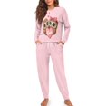 thumbnail image 1 of SCRAWLGOD Happy Owl Pjs for Women Pajama Long Sleeve 2 Piece Sets for Women Lounge Size 2XL Crewneck Ladies Pajamas Fall Elastic Loungewear Sets Woman, 1 of 7