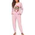 thumbnail image 1 of SCRAWLGOD Happy Owl Pjs for Women Pajama Long Sleeve 2 Piece Sets for Women Lounge Size S Crewneck Ladies Pajamas Fall Elastic Loungewear Sets Woman, 1 of 7