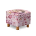 thumbnail image 1 of SCRAWLGOD Hedgehog Cherry Blossom Print Pink Stretch Square Ottoman Cover Folding Storage Stool Furniture Protector Removable Soft Rectangle Slipcover with Elastic Bottom Home Decor, 1 of 7
