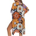 thumbnail image 1 of SCRAWLGOD Hippie Daisy Print Kimono Swimsuit Cover Up for Women Soft Lightweight Swimsuit Coverup Breathable Quick Dry Beach Cover Up, 1 of 6