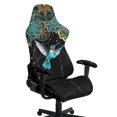 thumbnail image 1 of SCRAWLGOD Hummingbird Floral Print Cyan Black 4 PCS Gaming Chair Covers Slipcovers with Armrest Covers, Stretch Game Computer Office Desk Chair Cover Protector,Rotating Armchair Covers, 1 of 7