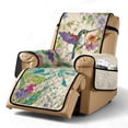 thumbnail image 1 of SCRAWLGOD Hummingbird Floral Print Recliner Cover Non Slip Recliner Chair Cover with Pocket Washable Reclining Slipcover for Cats, 1 of 7