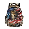 thumbnail image 1 of SCRAWLGOD Independence Day American Flag Wolf Tree Print Casual Backpack for Girls Boys, Lightweight Laptop Daypack for Daily Use Travel Work School, Classic Casual Basic Unisex Style, 1 of 6