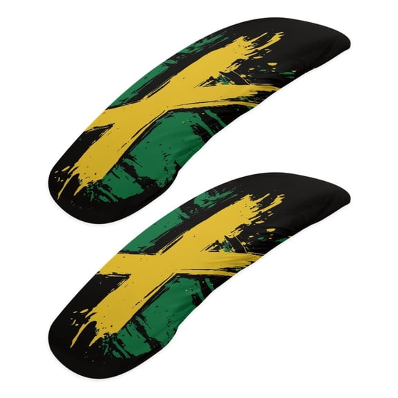 SCRAWLGOD Jamaican Flag Splash 2 Pcs Set Removable Office Chair Arm Covers Scratch Resistant Computer Chair Arm Rest Protector Washable Desk Chair Armrest Slipcover