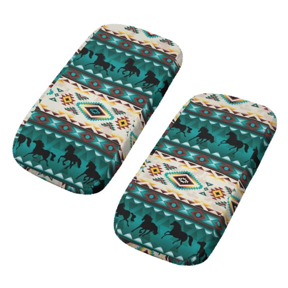 SCRAWLGOD Kentucky Horse Racing Office Chair Armrest Pads Horse Aztec Print Non Slip Breathable Office Chair Arm Rest Cushion Soft Elbow Support Cushion for Computer