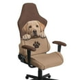 thumbnail image 1 of SCRAWLGOD Labrador Retriever Paw Print Brown Pattern Gaming Chair Slipcover with Armrest Cover, Stretch Desk Chair Covers Removable Computer Reclining Chair Slipcovers Washable Furniture Protector, 1 of 7