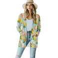 thumbnail image 1 of SCRAWLGOD Lemon Cardigan Jackets for Women Lightweight Graphic Sweatshirt for Women Trendy Long Sleeve Ladies Cardigan with Pockets Soft Sweater Jacket for Women Casual Size S, 1 of 7