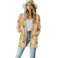 thumbnail image 1 of SCRAWLGOD Lemon Daisy Women's Open Front Cardigan Sweaters for Women Dressy Tops Long Sleeve Light Weight Cardigan for Women Party Size M Soft Activewear Women Jacket, 1 of 7