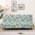 thumbnail image 1 of SCRAWLGOD Lemon Floral Print Armless Couch Cover Stretch Anti Slip Sofa Covers for 3 Cushion Couch Washable Anti Scratch Sofa Slipcovers for Pets, 1 of 9