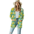 thumbnail image 1 of SCRAWLGOD Lemon Flower Fall Cardigan Sweaters for Women Lightweight Jacket with Pockets Long Sleeve Womens Cardigans Fall Size XL Loose Cardigans for Women Dressy, 1 of 7