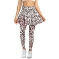 thumbnail image 1 of SCRAWLGOD Leopard Print Black Pink Comfortable Women's Tennis Yoga Leggings with Skirt Non See-Through Chic Sporty Clothing Stretchy Gym Pickleball Skorts Leggings, XS, 1 of 7