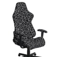 thumbnail image 1 of SCRAWLGOD Leopard Print Gray Black 4 PCS Gaming Chair Covers Stretchable Computer Chair Cover with Armrest Slipcovers Anti-Slip Universal Rotating Armchair Covers, 1 of 7