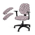 thumbnail image 1 of SCRAWLGOD Leopard Print Pink Set of 4 Breathable Computer Chair Slipcover with Arm Rest Covers Easy to Remove Desk Chair Protector Washable Universal Boss Chair Cover, 1 of 7