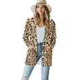 thumbnail image 1 of SCRAWLGOD Leopard Prints Women's Cardigan Sweaters Open Front Long Sleeve Tops for Women Party Size S Breathable Ladies Cardigans Lightweight with Pockets, 1 of 7