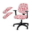 thumbnail image 1 of SCRAWLGOD Love Cow Print Elastic Computer Chair Slipcover with Arm Rest Slipcovers Easy to Remove Desk Chair Cover Washable Swivel Chair Protector, 4 Pcs Set, 1 of 7