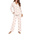thumbnail image 1 of SCRAWLGOD Love Heart Womens Pajamas Set of 2 Piece Button Up Lounge Set Women Fall Long Sleeve Women's Pj with Pockets Size L Soft Nightwear Sets for Women, 1 of 7