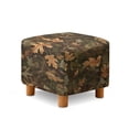 thumbnail image 1 of SCRAWLGOD Maple Leaf Print Green Brown Ottoman Cover, Stretch Square Ottoman Slipcovers Foot Stool Cover for Living Room, Folding Storage Furniture Protector, Machine Washable, 1 of 7