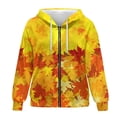 thumbnail image 1 of SCRAWLGOD Maple Leaf Women Hooded Zip Up Sweaters for Women Plus Size XS Jackets Long Sleeve Women Oversized Sweatshirt Soft Women Outfits Casual for Thanksgiving Fall, 1 of 7