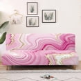 thumbnail image 1 of SCRAWLGOD Marble Print Armless Sofa Cover Dust Proof Decorative Couch Cover Washable Anti Slip Sofa Slipcover with Elastic Bottom, 1 of 9