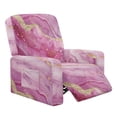 thumbnail image 1 of SCRAWLGOD Marble Print Golden Pink Recliner Slipcovers 4-Pieces Lazyboy Recliner Cover Recliner Couch Coverswith Storage Pocket Furniture Protector for Living Room, 1 of 7